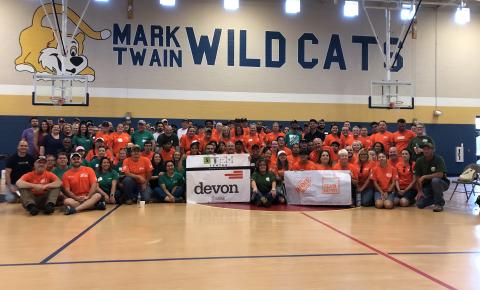 Volunteers from Devon and Home Depot